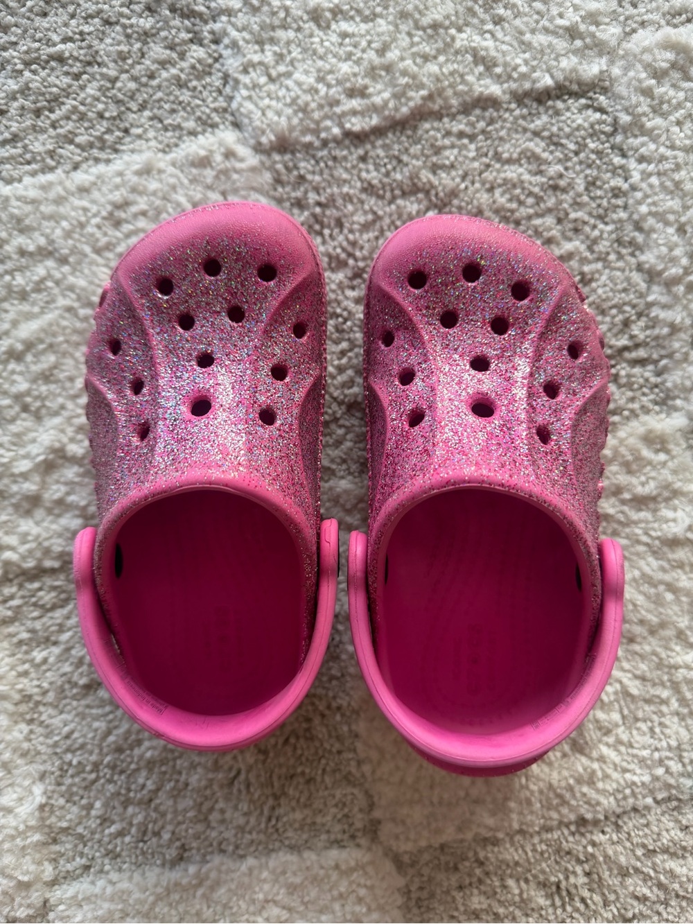 Pink Glitter Crocs